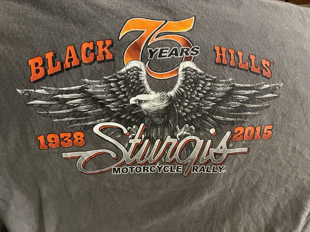 Vintage Motorcycle Graphic T-shirt - 2015 - Gildan Tag - Size 3X Gray - Sturgis